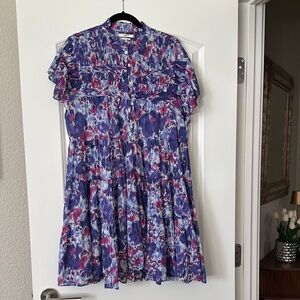 Vibrant Blue and Purple Women's Casual Dress Isabel Marant